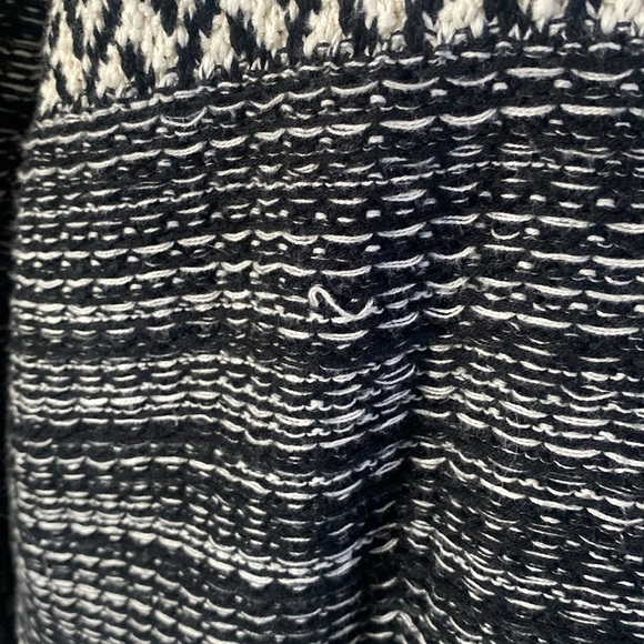 Chaps Black White Sweater Jacket Houndstooth Chevron Striped Mixed Pattern NWOT - Picture 5 of 8